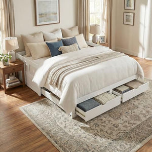 Twin to King Convertible Daybed with Trundle & Storage Drawers – Solid Pine Wood