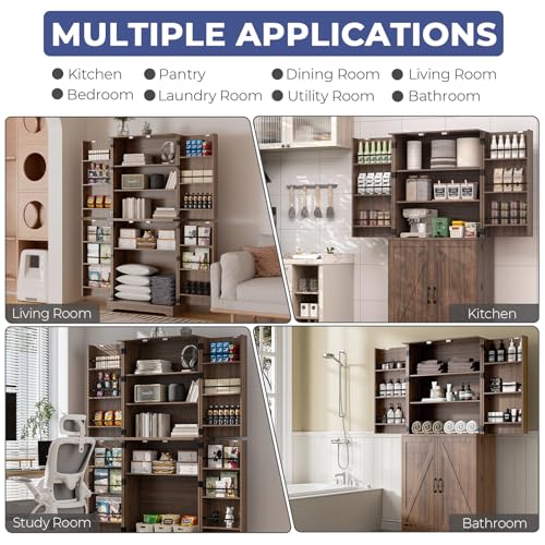 Farmhouse Kitchen Pantry Cabinet with Barn Door