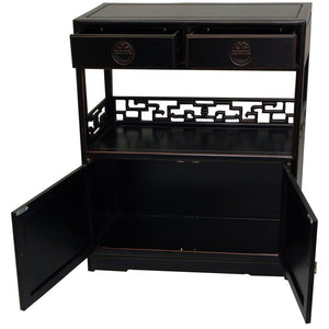 Chinese Tea Cabinet – Carved Rosewood | Antique Black