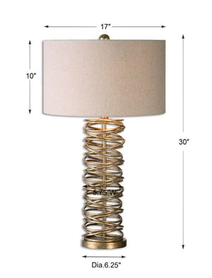 Antiqued Silver Champagne Metal Table Lamp