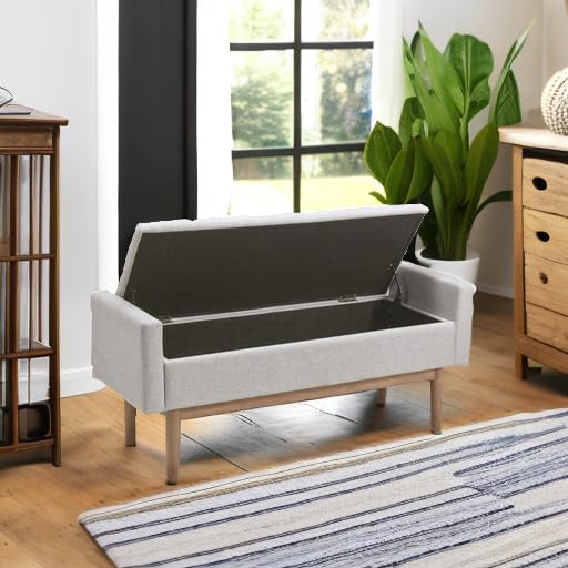 Tufted Storage Bench with Hinged Seat