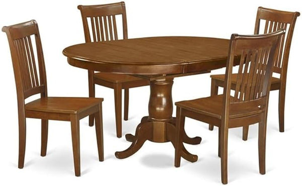7-Piece Oval Dining Table Set with 6 Upholstered Chairs