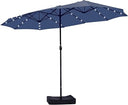 15ft Solar LED Patio Umbrella with Base