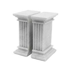Marble Bookends Set – Hand Carved, Polished Stone with Non-Slip Base