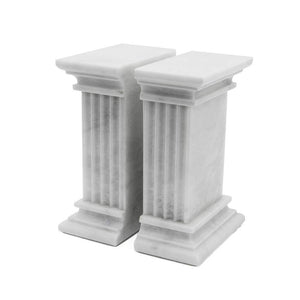 Marble Bookends Set – Hand Carved, Polished Stone with Non-Slip Base