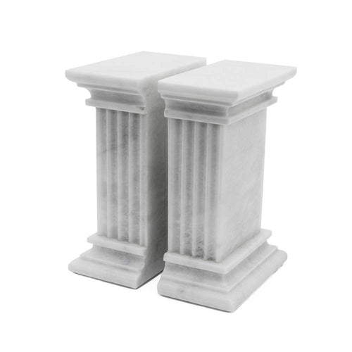 Marble Bookends Set – Hand Carved, Polished Stone with Non-Slip Base