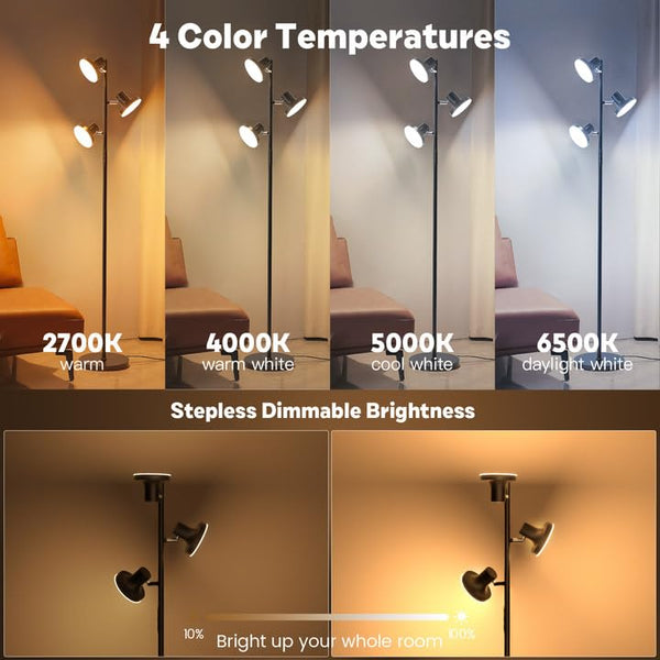 36W LED Tree Floor Lamp with Remote & Touch Control