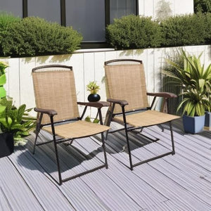 Outdoor Folding Sling Chair Set of 2