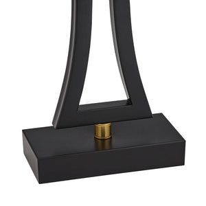 Modern Table Lamps with USB Ports – Set of 2, Black Metal, Rectangular Shade, 31" Tall