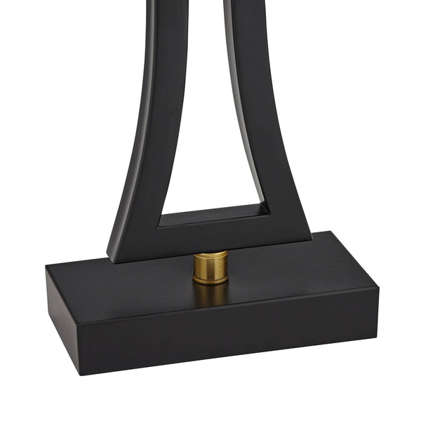 Modern Table Lamps with USB Ports – Set of 2, Black Metal, Rectangular Shade, 31" Tall