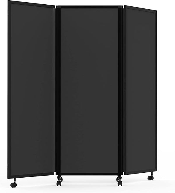 3-Panel Trifold Acrylic Room Divider with Casters