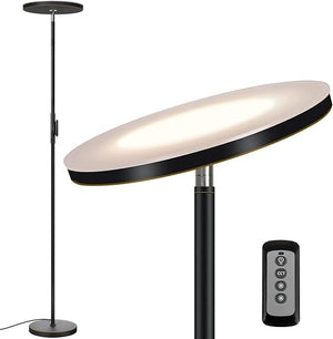 LED Torchiere Floor Lamp with Remote & Foot Switch