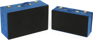 Velvet Storage Trunk Set of 2 with Gold Hardware