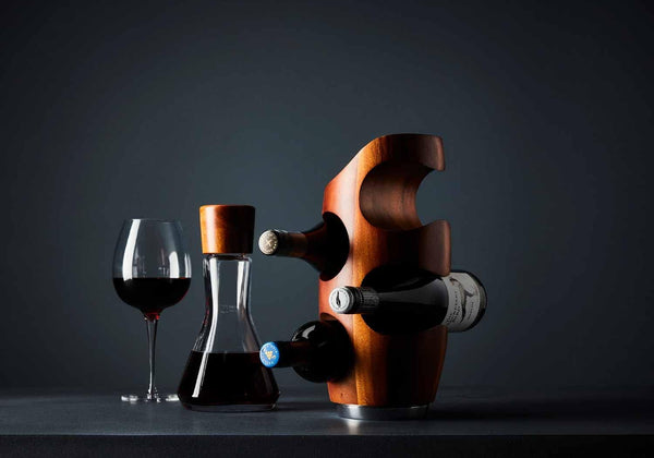 Acacia Wood Countertop Wine Rack 4 Bottle