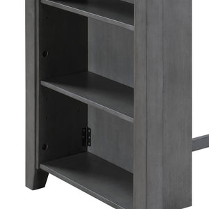 3-Piece Counter Height Dining Set with USB Charging & Storage Shelves