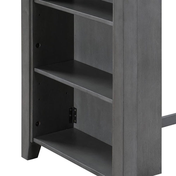 3-Piece Counter Height Dining Set with USB Charging & Storage Shelves