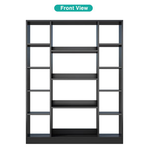 Cube Storage Bookcase with Base, 10 Cubes & 4 Shelves, Black