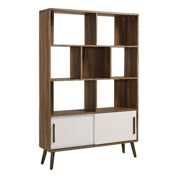 8-Shelf Bookcase with Sliding Doors