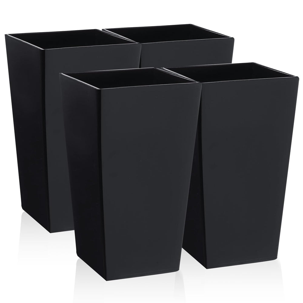 Set of 4 Tall Outdoor Planters with Drainage Hole
