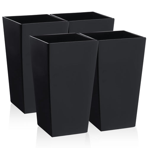 Set of 4 Tall Outdoor Planters with Drainage Hole