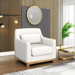 Oversized Accent Armchair with Wood Base