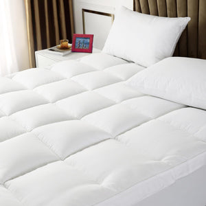 Mattress Topper Extra Thick Pillow Top with Spiral Fiber Filling