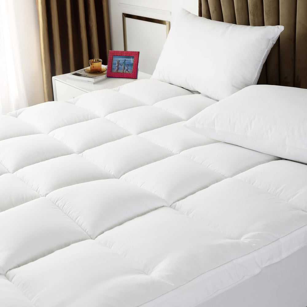 Mattress Topper Extra Thick Pillow Top with Spiral Fiber Filling