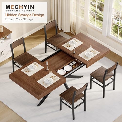 Extendable Dining Table with Hidden Leaf & Storage