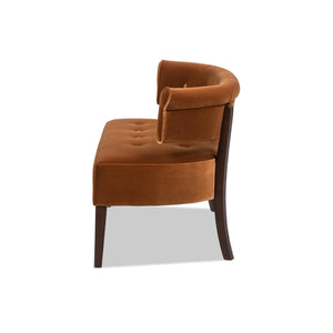 Mid-Century Modern Tufted Settee Bench with Split Back