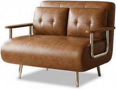 Faux Leather Convertible Sofa Bed