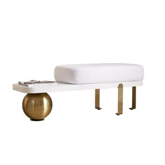 47.2" Boucle Upholstered Entryway Bench with Metal Legs