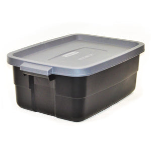 Heavy Duty Plastic Storage Totes with Lids – Stackable Bins
