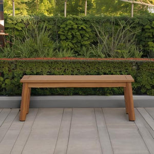 Outdoor Acacia Wood Dining Bench – Slatted Patio Seat, Light Brown
