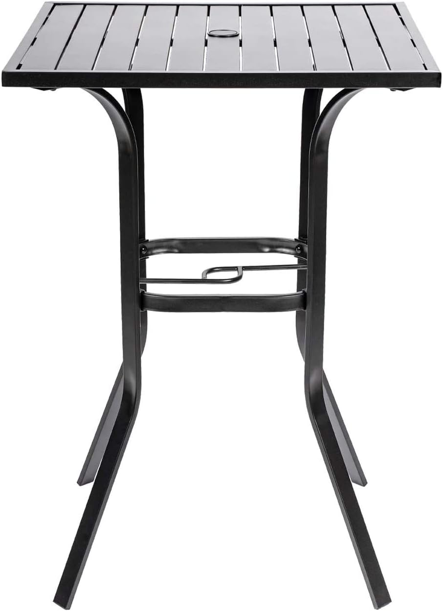 Outdoor Bar Height Bistro Table with Umbrella Hole
