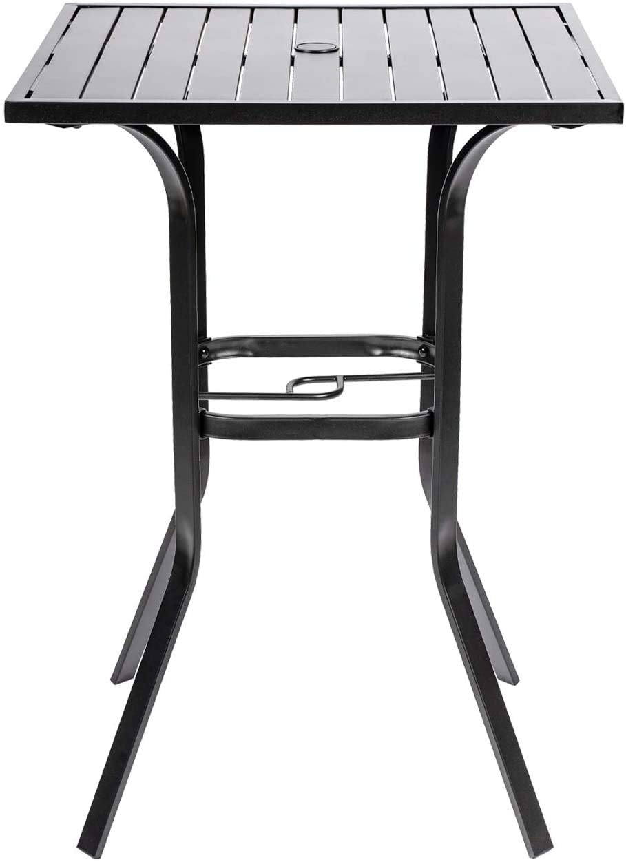 Outdoor Bar Height Bistro Table with Umbrella Hole
