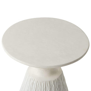 Mushroom Side Table Outdoor MgO Accent Table Round Patio End Table