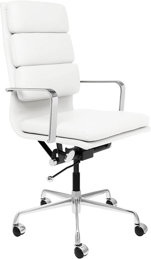 Tall Back Padded Management Office Chair with Chrome Frame & Aluminum Base