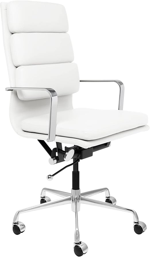 Tall Back Padded Management Office Chair with Chrome Frame & Aluminum Base