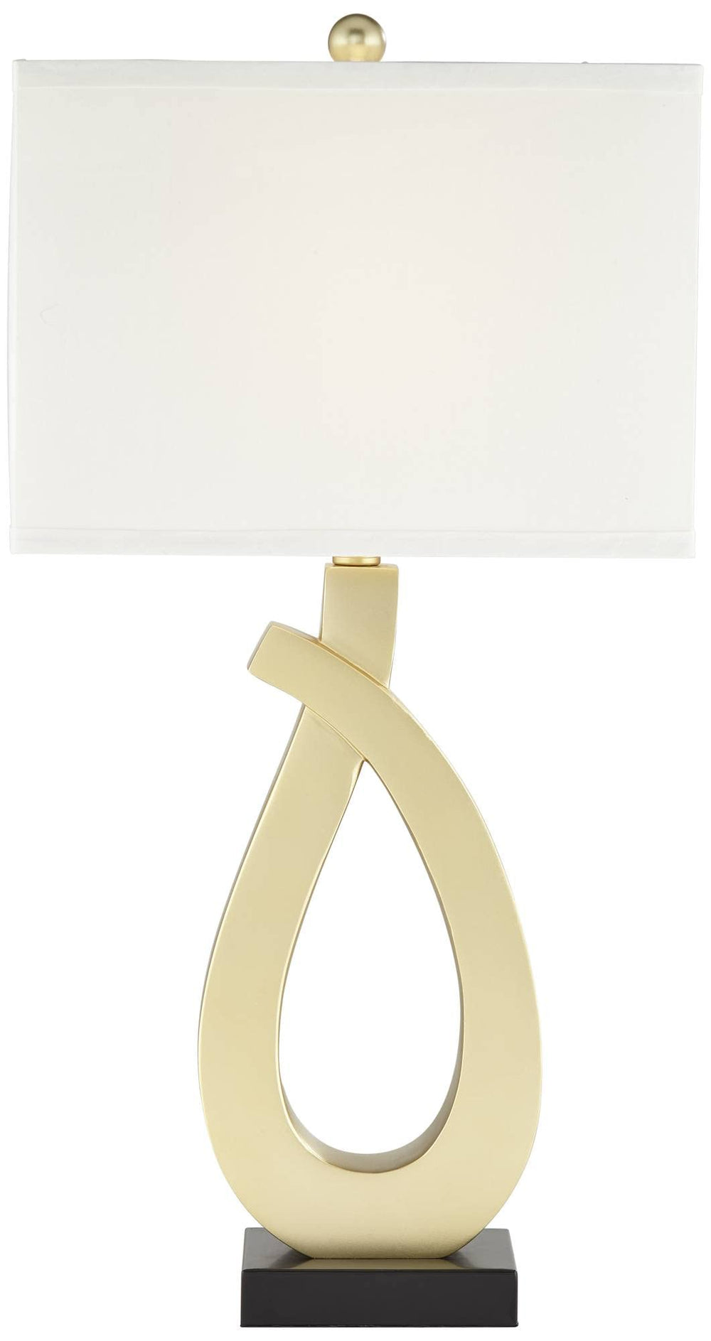 Gold USB Table Lamps Set of 2 with Rectangular Shade