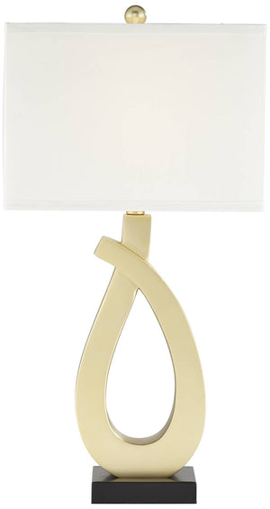 Gold USB Table Lamps Set of 2 with Rectangular Shade