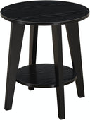 Round Side Table with 2-Tier Storage