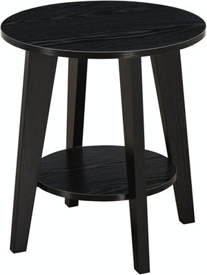 Round Side Table with 2-Tier Storage