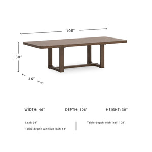 Farmhouse Dining Extension Table with Removable Center Leaf