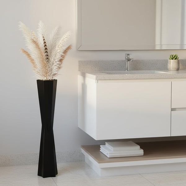 Black Star Floor Vase 27.5" Tall – Resin Tapered Vase for Pampas Grass & Dried Flowers