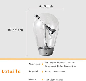Modern Glass Desk Lamp with Swing Arm & Touch Control