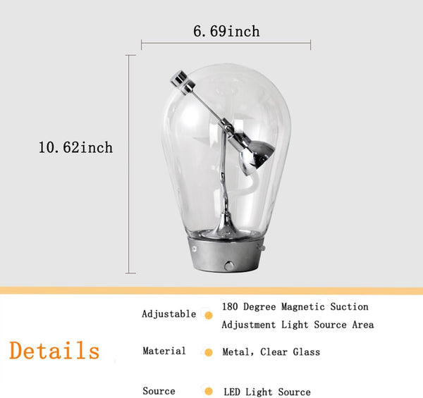 Modern Glass Desk Lamp with Swing Arm & Touch Control