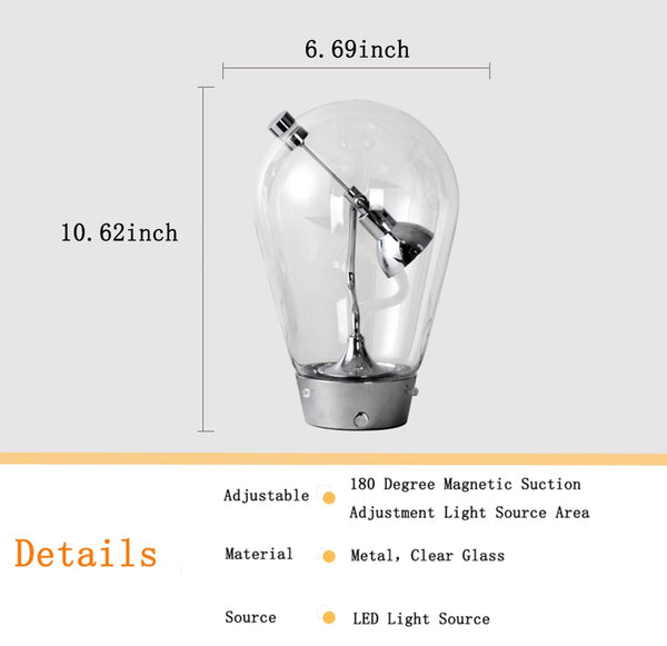 Modern Glass Desk Lamp with Swing Arm & Touch Control