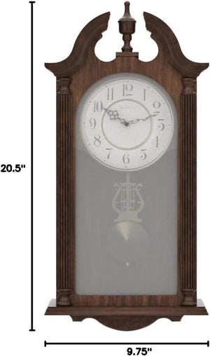 Triple-Chime Pendulum Wall Clock – Brown Cherry