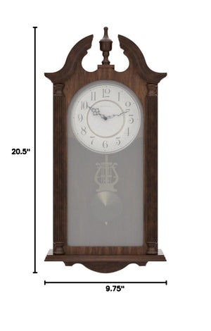 Triple-Chime Pendulum Wall Clock – Brown Cherry