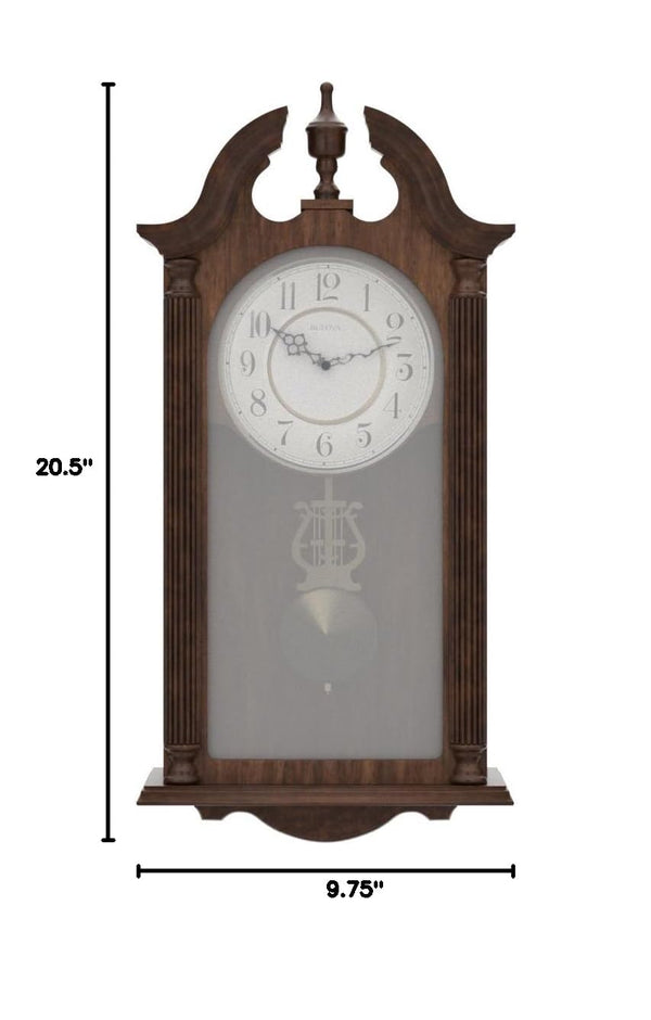 Triple-Chime Pendulum Wall Clock – Brown Cherry